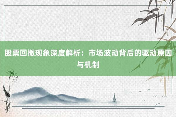 股票回撤现象深度解析：市场波动背后的驱动原因与机制