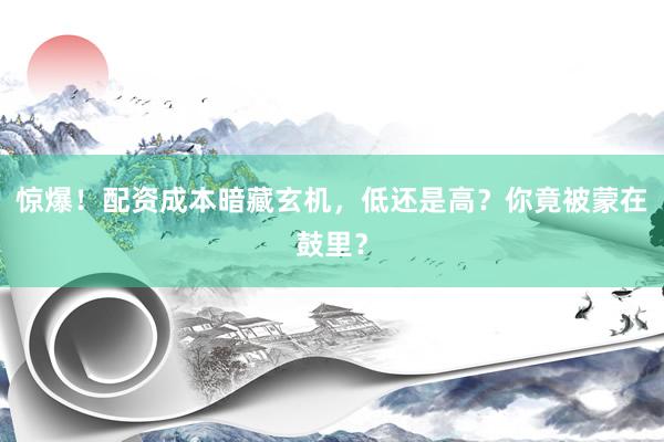 惊爆！配资成本暗藏玄机，低还是高？你竟被蒙在鼓里？