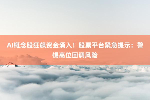 AI概念股狂飙资金涌入！股票平台紧急提示：警惕高位回调风险