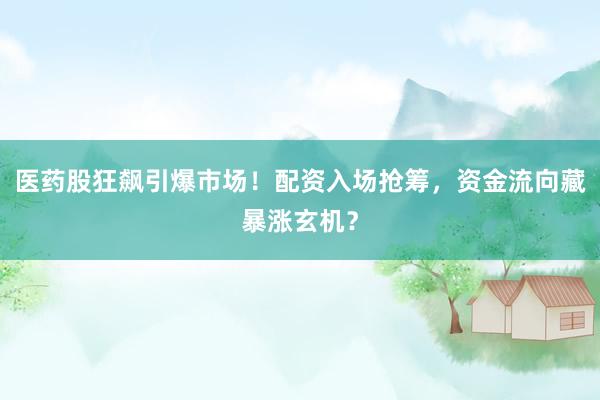 医药股狂飙引爆市场！配资入场抢筹，资金流向藏暴涨玄机？