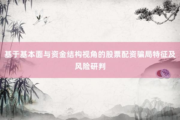 基于基本面与资金结构视角的股票配资骗局特征及风险研判