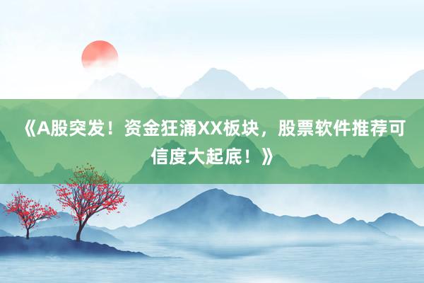 《A股突发！资金狂涌XX板块，股票软件推荐可信度大起底！》